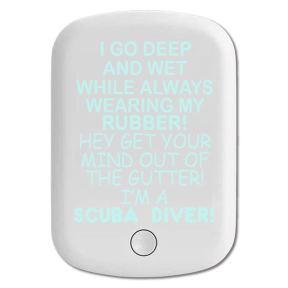 DistinctInk Magnetic Battery Pack, 5000 mAh Wireless Portable Charger with USB-C Cable, Compatible with MagSafe iPhone 14 / 13 / 12 Series - I Go Deep & Wet Wearing My Rubber Scuba Diving