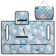 thumbnail image 5 of Xixirimido Portable Golf Cart Seat Covers, Quilted Golf Cart Seat Towel Blanket with 4 Pockets Universal Fit for EZGO Club Car and More 2 Person Seats Carts, Golf Balls Clubs Tees Blue, 5 of 8