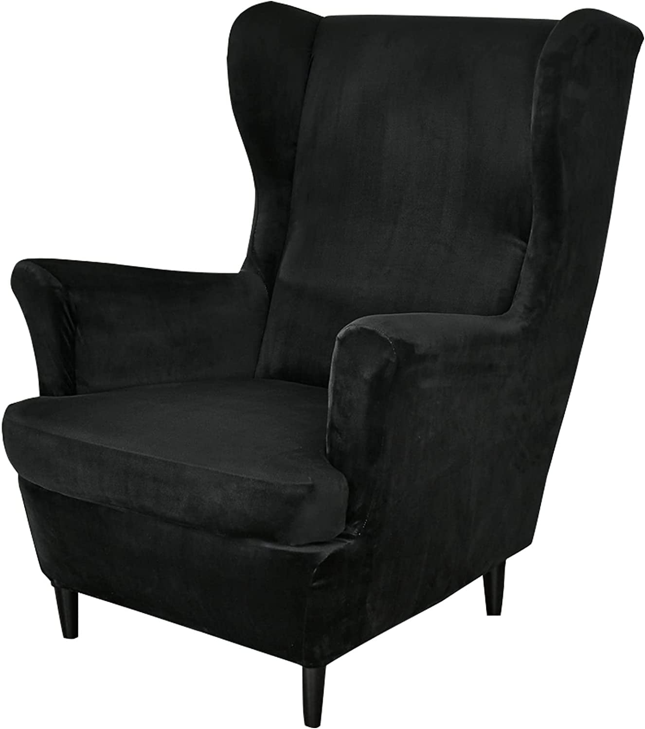 SHANNA Wingback Chair Slipcovers 2Piece Stretch Fabric Wing Chair