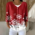 thumbnail image 2 of Christmas Cardigans for Women Plus Size Long Sleeve Casual Print Button Down Knit Christmas Sweaters Coats, 2 of 6