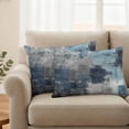 thumbnail image 2 of Navy Blue Grey Outdoor Waterproof Pillow Covers, Modern Oil Painted Abstract Art Aesthetics Decorative Rectangle Throw Pillowcase Sofa Cushion Sham for Patio/Couch/Chair, 20"x12" 2 Pack, 2 of 8
