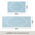 thumbnail image 3 of MARTHA STEWART Bloomfield Home Sweet Home Leaf Frame Kitchen Mat, Comfort Standing Mat, Non-Slip Backing, Water & Stain Resistant, Blue, 18"x30", 3 of 6