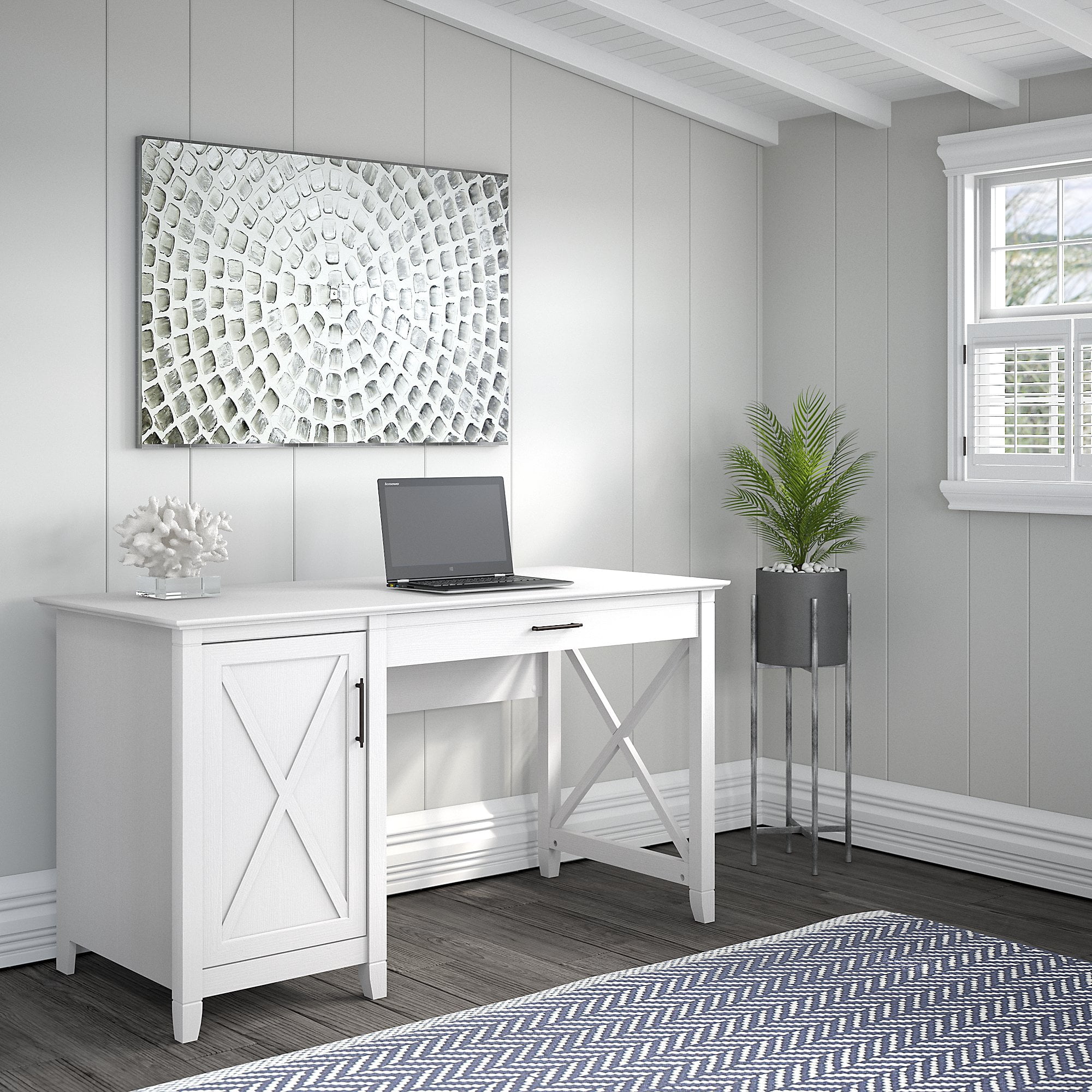 Bush Furniture Key West 54W Computer Desk with Keyboard Tray and