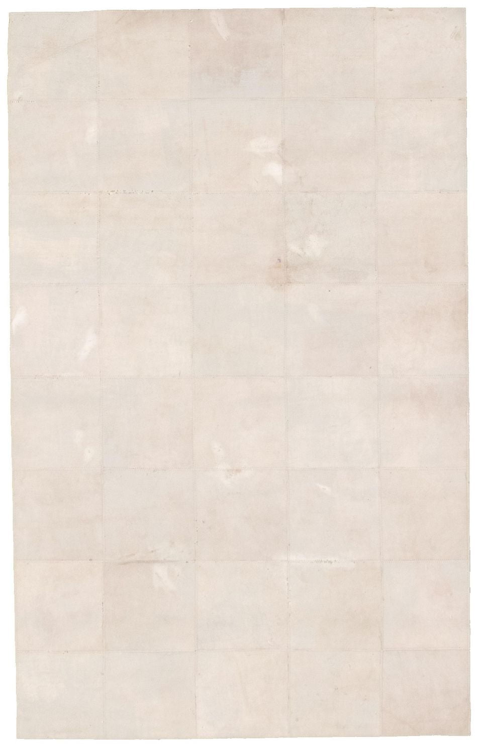 ECARPETGALLERY 3'9" x 5'9" Contemporary Cowhide Patchwork Handmade Area Rug for Living Room, Dining Room and Bedroom in Grey