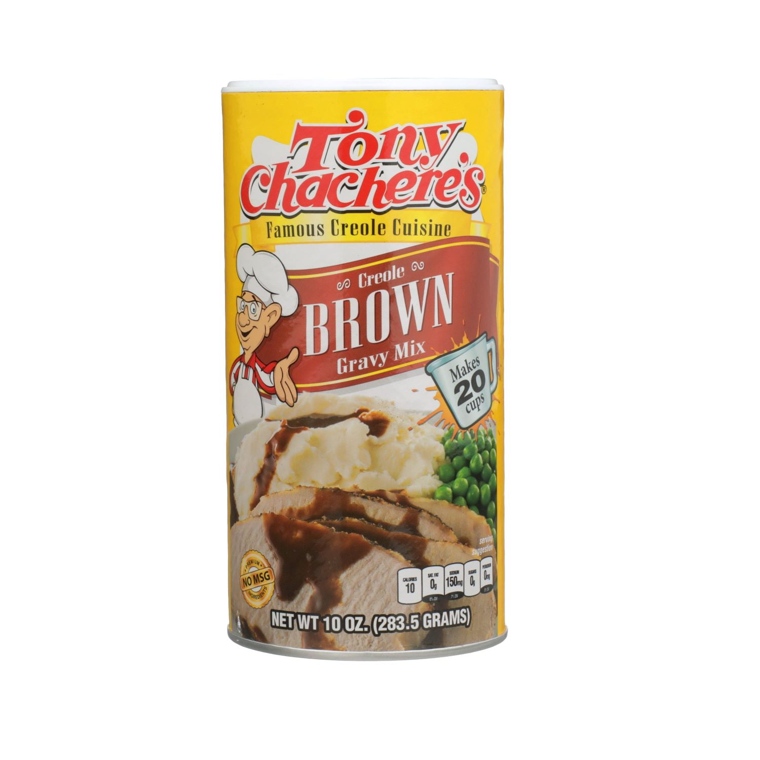 (2 pack) Tony Chachere's, Brown Gravy, Cajun, Instant, 10 oz, Shelf-Stable, Nut Free, Can, No MSG