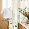 thumbnail image 3 of No Hook Shower Curtain, Spring Floral Shower Curtains for Bathroom with See Through Top Window, Summer Botanical Sage Green Striped Waterproof & Washable Bath Curtain Stall 48"x72", 3 of 9