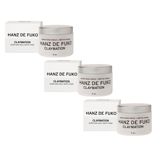 Hanz De Fuko Claymation Styling Clay – Firm Hold Matte Hair Wax for Textured, All-Day Styles, 2 oz, 3PCS