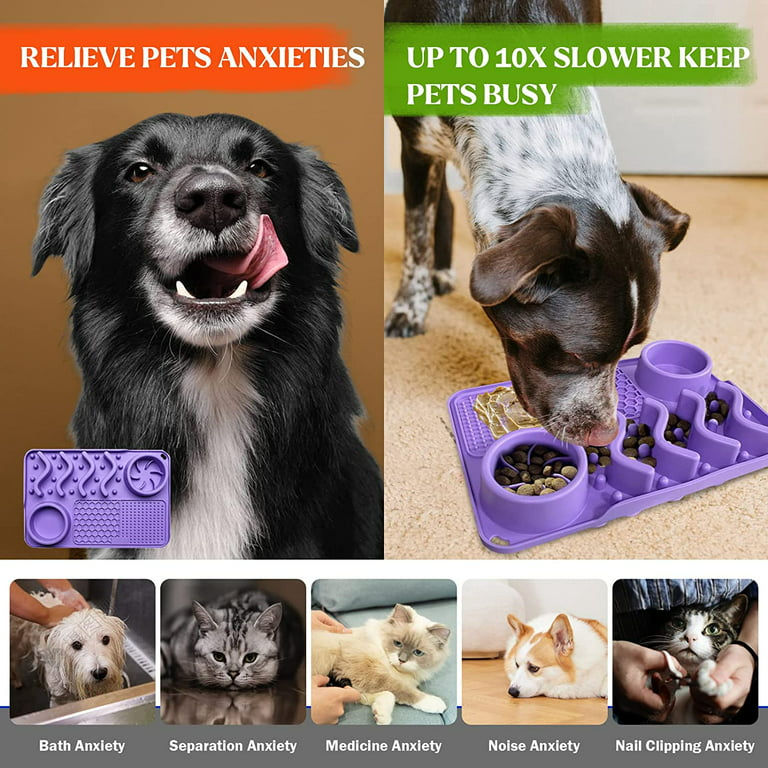 Dog Lick Mat Slow Feeder, Lick Pad with Suction Cups for Dogs&Cats,Treat  Mat Pet Anxiety Reduction,Dog Enrichment Toy for Bathing,Nail Trimming,Dog  Puzzle Toy Alternative to a Slow Feed Bowl or Dish