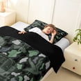 thumbnail image 3 of Catabedysis Camo Camping Twin Comforter Sets,Wildlife Camper Pattern Bedding Set For Boys,Green Grey,Black Reversible,2 Pieces,1 Comforter and 1 Pillowcase, 3 of 7