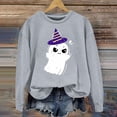 thumbnail image 2 of NMMUED Chandail d'Halloween pour Femmes, Chandails d'Automne pour Femmes, T-Shirts d'Halloween pour Femmes, Chandails à Col Rond pour Femmes, Chandail Citrouille d'Halloween, Vêtements d'Automne pour Femmes, Gris Pâle TTG, 2 of 4
