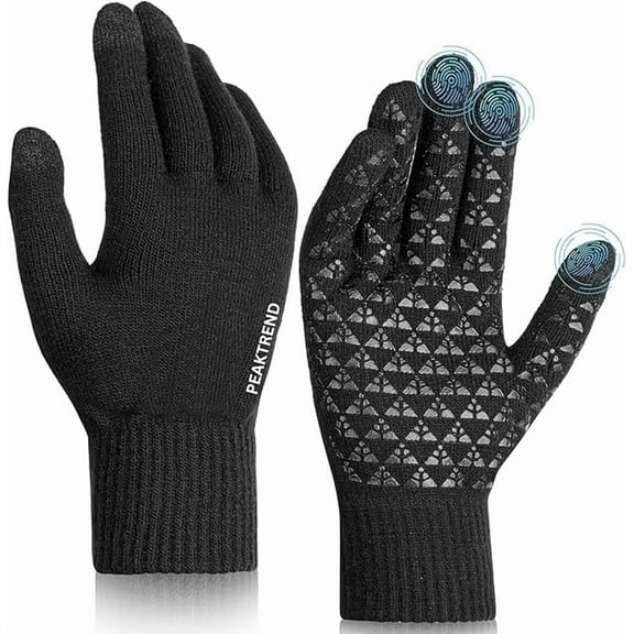 PEAKTREND Winter Waterproof Ski Gloves Men Women, Snow Warm Cycling Cold Weather, Driving Biking Running