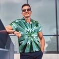 thumbnail image 4 of Fotbe Teal Cactus Camiseta Polo de Golf para Hombre con Estampado – Camisa Deportiva Transpirable con Cuello Abotonado-3X-Large, 4 of 6