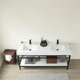 thumbnail image 2 of Funes 72" Double Sink Bathroom Vanity in Matte Black Frame White Top No Mirror, 2 of 8