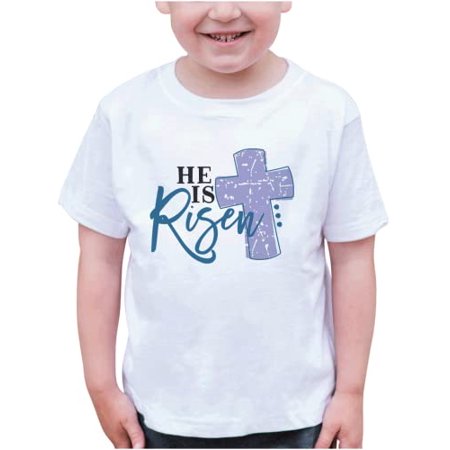 

7 ate 9 Apparel Kid s Happy Easter Shirts - He is Risen Cross White T-Shirt 4T