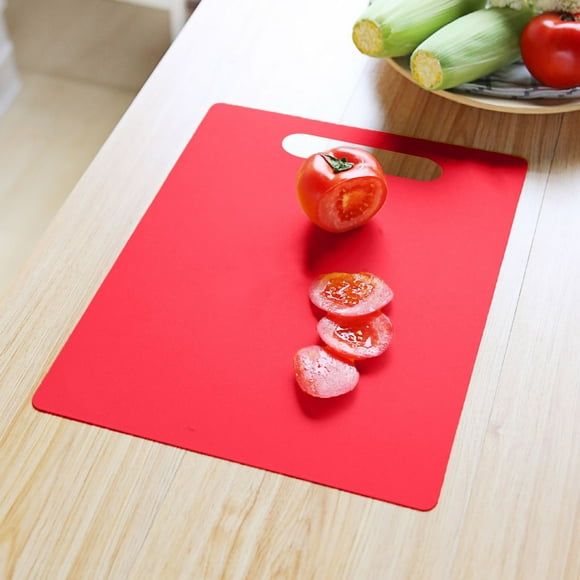 Planche à Découper pour Couper Légumes, Viande et Fruits, Planche à Hacher Multifonction de Cuisine, Planche à Découper en Plastique pour la Maison (Rouge)