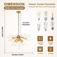 thumbnail image 3 of KPIBEST Mid-Century 9 Lights 23.6" Gold Firework Ceiling Light, Modern Ceiling Lamp for Bedroom Living Dining Room, 3 of 10