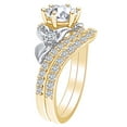 thumbnail image 2 of 1.67 Carat Round Moissanite & Natural Diamond Two-Tone Engagement Ring 14K Solid Yellow Gold Ring Size-7, 2 of 2