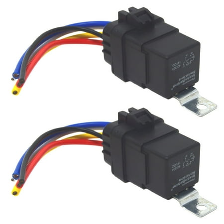 2 pcs 40A Waterproof IP67 5-pin Relay Switch with Harness Set 40
