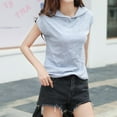 thumbnail image 3 of Mittory Womens Cap Short Sleeve Shirts Hoodies Lightweight Pullover Tops Summer Casual Loose Soft Tunic Blouses, 3 of 4