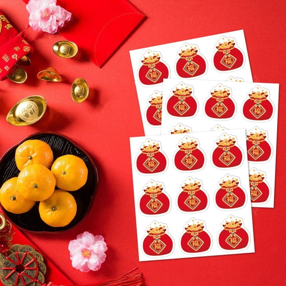 OULII Red Year of The Rabbit Sealing Stickers for Decorative Envelope Labels