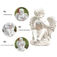thumbnail image 2 of Estatua Del Jardín Del Ángel Estatua de resina con alas de ángel sentado, lámpara Solar artística, adorno de jardín, decoración del hogar (niño) Wdftyju Libre de BPA, 2 of 3