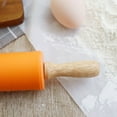 thumbnail image 6 of 2Pcs Silicone Dough Rolling Pins Kids Wooden Handle Baking Supply Tools, 6 of 6