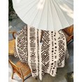 thumbnail image 3 of Outdoor Tablecloth with Umbrella Hole, Vintage Boho Spillproof Waterproof Outdoor Table Cover, Abstract Retro Geometric Striped Beige Patio Tablecloths for Party/Garden/Picnic, Round 54 inch, 3 of 9