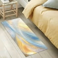 thumbnail image 6 of Blue and Yellow Marble Luxury Kitchen Rug Non Slip Bathroom Plush Mat Shaggy Bedroom Carpet 39"x20", 6 of 6