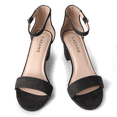 thumbnail image 6 of J. Adams Daisy Grey Sandals for Women, Ankle Strap Block Heel Open Toe Dress Shoes - Chunky Heels, 6 of 7