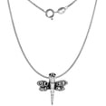 thumbnail image 3 of 1 inch Sterling Silver Dragonfly Necklace Diamond-Cut Oxidized finish 20 inch BX_19, 3 of 4