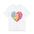 thumbnail image 3 of Heart Tee - Rainbow Colored Hearts Spread Love Unisex Jersey Short Sleeve Tee, 3 of 4