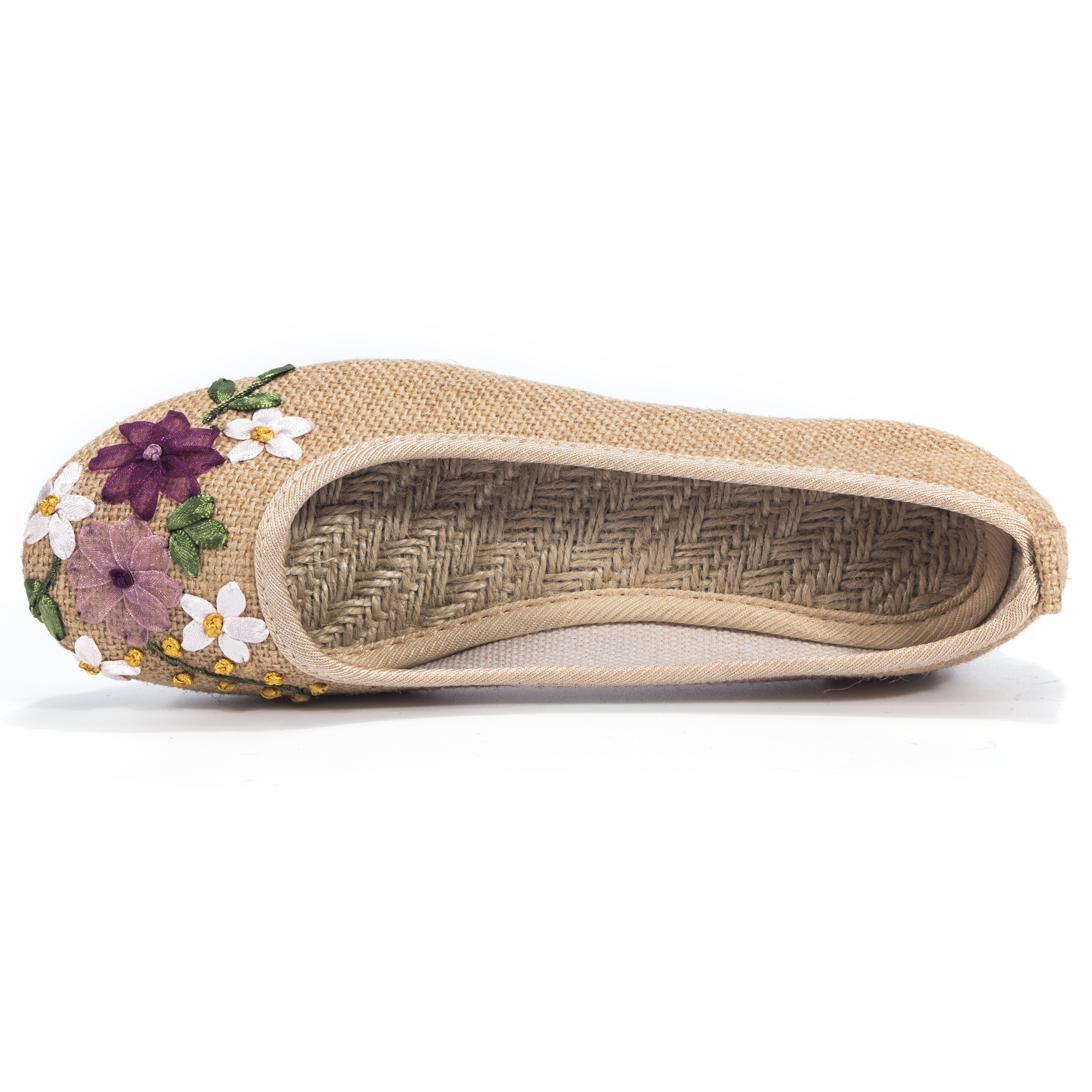 DODOING Womens Ballet Flats Floral Embroidered Cut Platform Shoe Slip On Casual Driving Loafers - image 3 of 7