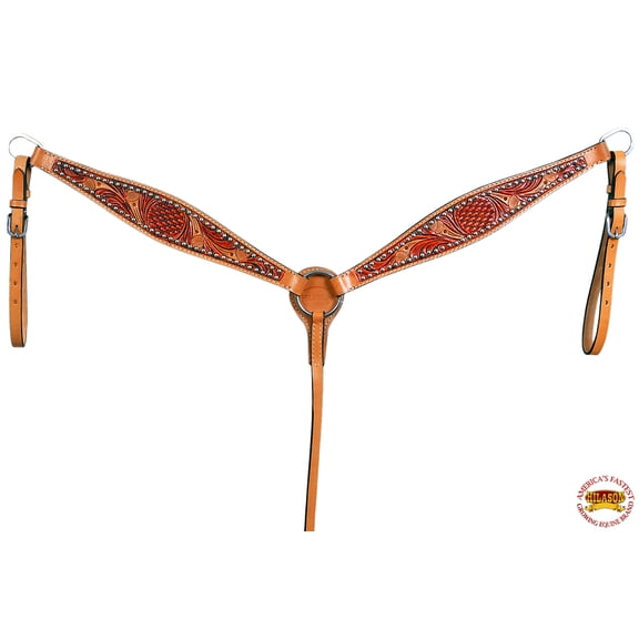 Hilason Western American Leather Horse Breastcollar Dual Tone