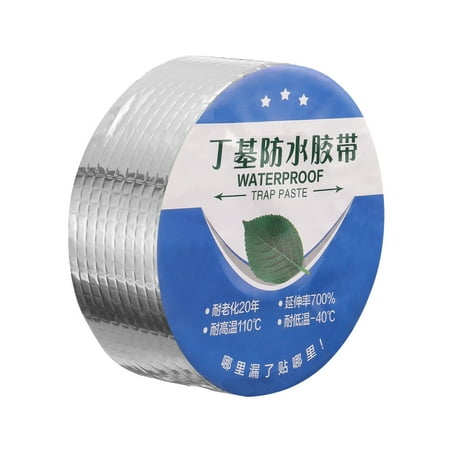 REGALWOVEN Aluminum Foil Butyl Tape Butyl Waterproof Sealing Tape Silver Tone 33ft x 2 x 0.03