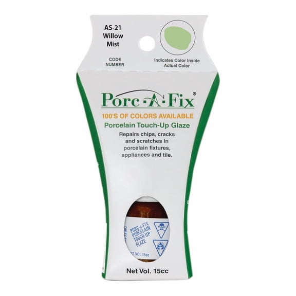 Porc-A-Fix Porcelain Touch-Up Repair Glaze Paint Kit, Willow Mist, AS-21 (Matches American Standard)