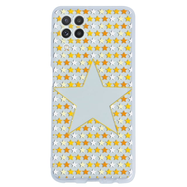 Funda para Galaxy A22 Estrellas Amarillas Uso Rudo, InstaCase Protector para Galaxy A22 Antigolpes, Case Estrellas Amarillas