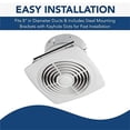 thumbnail image 4 of Vertical Discharge Ceiling Ventilation Fan 200 CFM 8.5 Sones Quiet Exhaust Fan Kitchen Bathroom Smoke Odor Removal Easy Install, 4 of 4