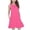 Hot Pink-02, variant on Ugoldhm Girls Sleeveless Pleated Neck Swing Dress with Pockets - Casual Comfy Summer Tank Dress (5-15 Years)