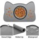 thumbnail image 4 of Tapete de comida para mascotas IYYI, de silicona, impermeable y antideslizante para gatos, color azul marino, 4 of 6