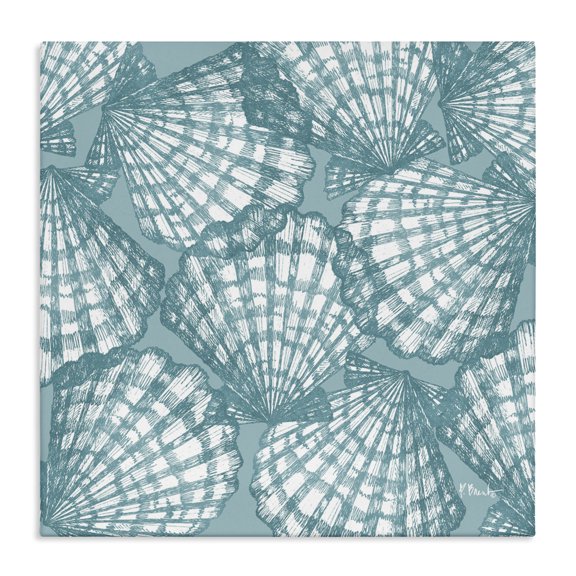 Stupell Industries Tropical Tropez Striped Seashells Canvas Art, 17 x 17, by Paul Brent