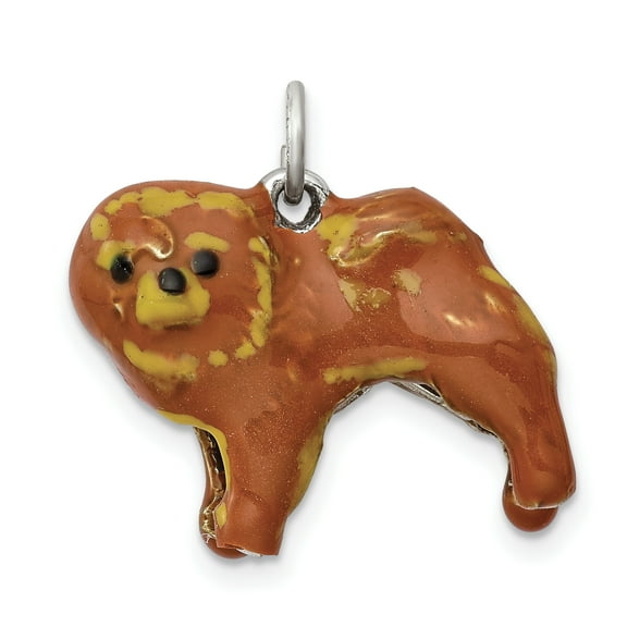 Primal Silver Sterling Silver Enameled Chow Dog Charm