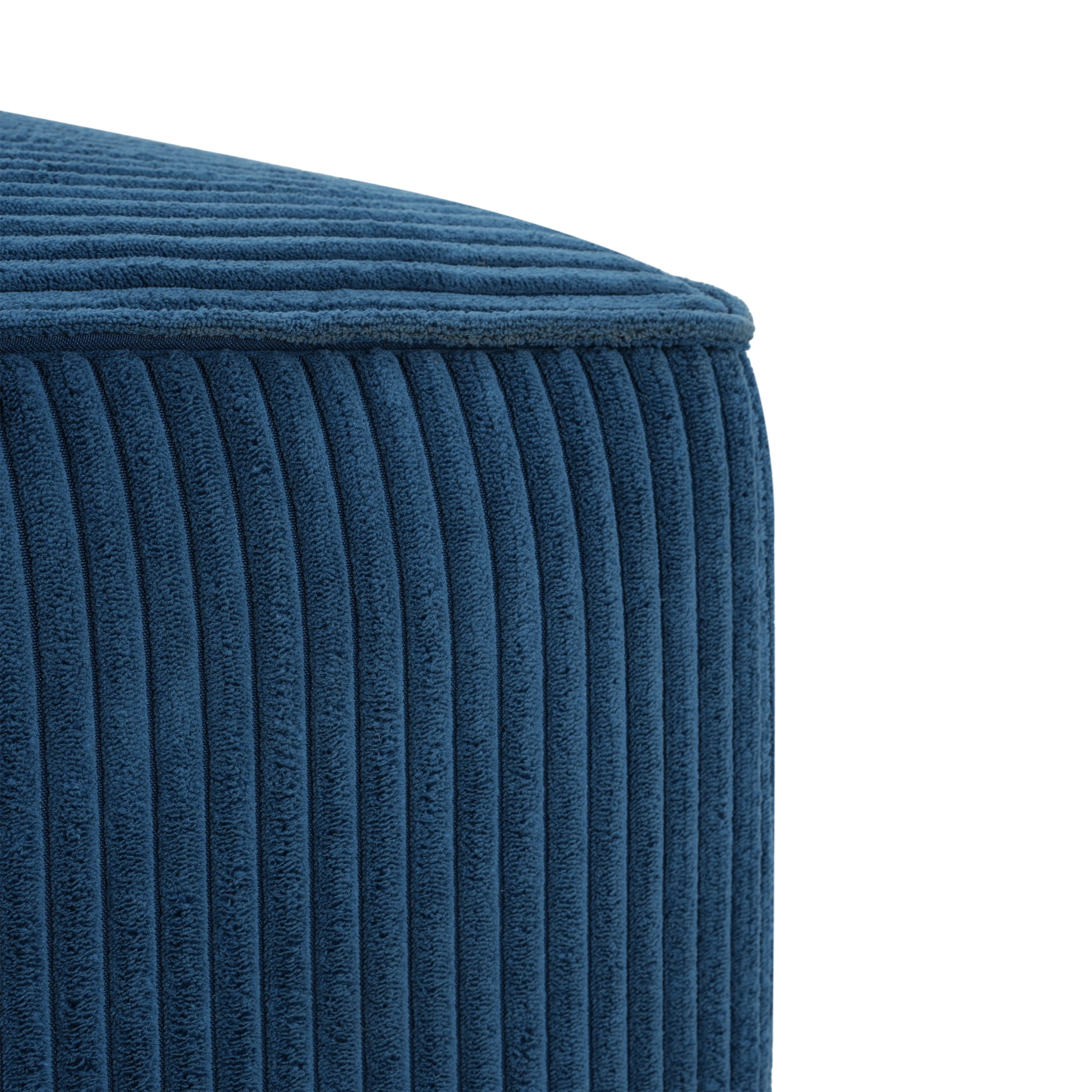 Christopher Knight Home 30.25" Corduroy Upholstered Sectional Ottoman, Wood Frame, Navy Blue