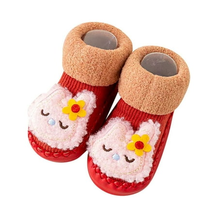 

Hwmodou Autumn And Winter Comfortable Baby Toddler Shoes Cute Cartoon Pattern Rabbit Bear Carrot Children Warm Breathable Floor