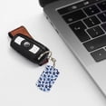 thumbnail image 7 of Uemuo Blue Ink Flowers Pattern Rectangular Metal Keychain - Durable, Stylish, and Personalized Key Ring for Men and Women,Engraved Keychain,Gift Slim Sturdy Keychain, 7 of 7