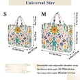 thumbnail image 2 of FORMRS Womens Corduroy Tote Bag Crossbody Shoulder Handbag with Pocket, Abstract Floral, 2 of 7