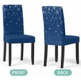 thumbnail image 5 of Stretch Chair Covers Set of 6, Xmas Snowflake Winter Snow Universal Fit Elastic Decorative Dining Chairs Slipcovers for Wedding, Banquet, White Snowflakes Seamless on Pink, 5 of 6