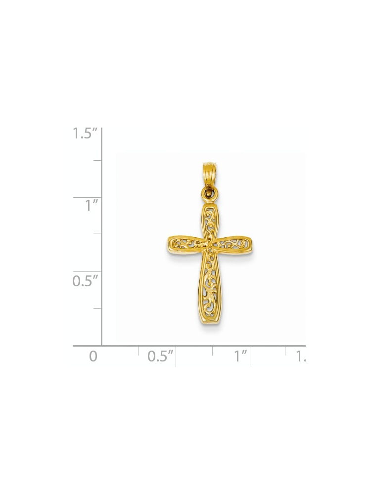 Core Gold 14k Filigree Cross Pendant 