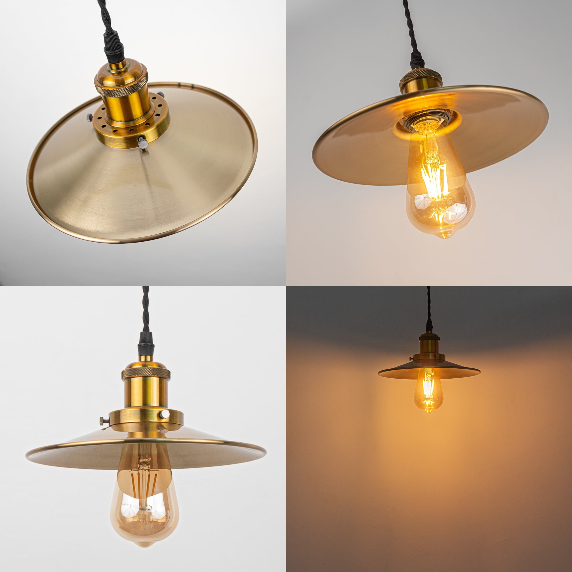 Kiven H-Type Track Lighting, 1-Light Modern H Track Light Pedant with Metal Lampshade, Cord length 39.4",Brass Finish