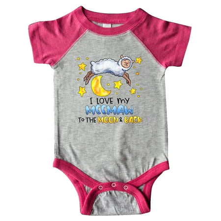 

Inktastic I Love my Meemaw to the Moon and Back Cute Sheep Gift Baby Boy or Baby Girl Bodysuit