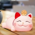 thumbnail image 4 of Lucky Cat Statue,Mini Lucky Cat Ornaments Statue Chinese Fortune,Oriental Feng Shui Money Decoration Gift Collect,Figures Wealth Home Dashboard Lying,Shaking Head Waving Arm 2 Pcs, 4 of 8